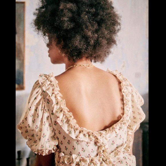 Sezane Wood Top In Tulips FR 42 / US 10 - Picture 3 of 4